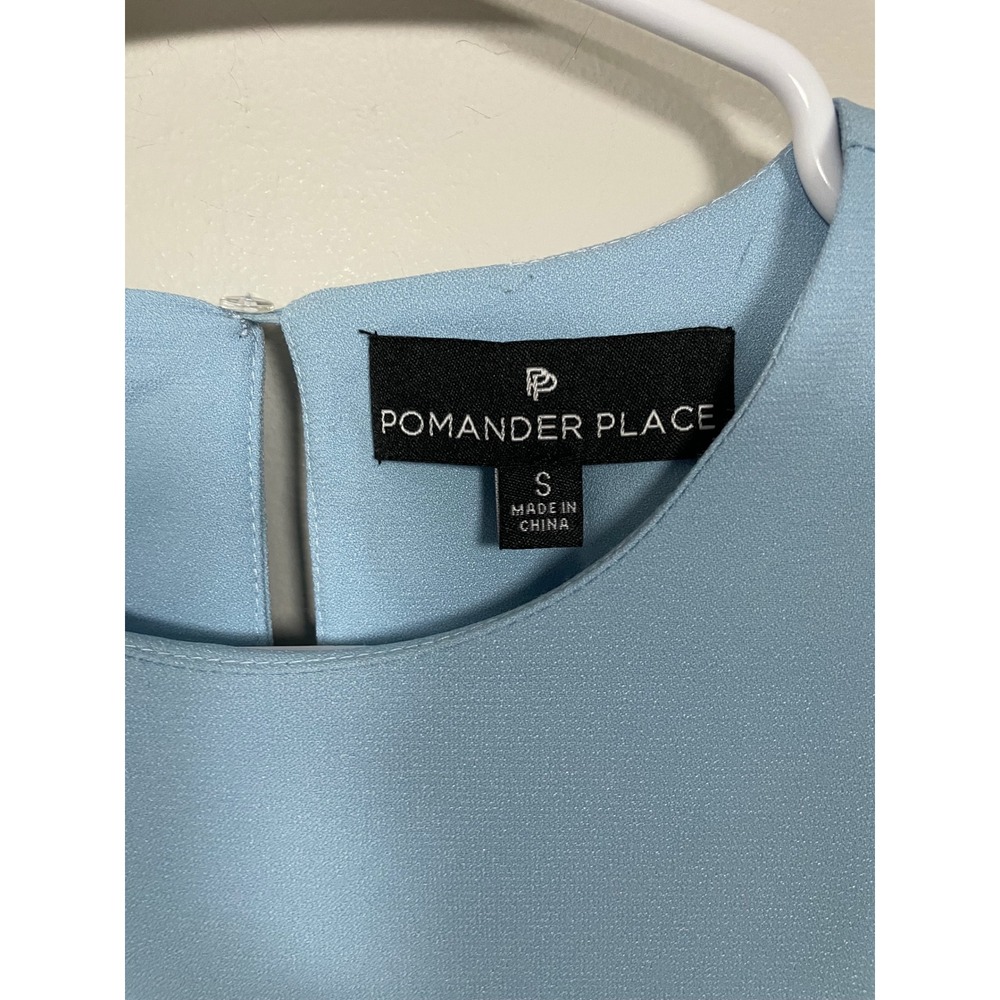 Tuckernuck Sky Blue Peplum Long-Sleeve Blouse - Picture 8 of 9